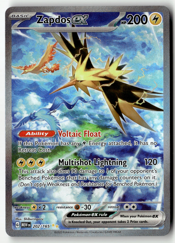Pokemon - Zapdos ex 202 - 151 - Near Mint